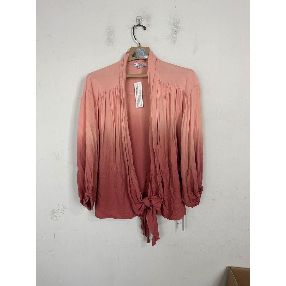 Young Fabulous & Broke Ombre Tie Front Cardigan Top Peach Terracotta Small NWT